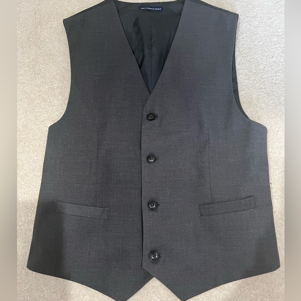 Chaps Boys' Big Formal Suit Vest, Charcoal Heather, Large (14/16)